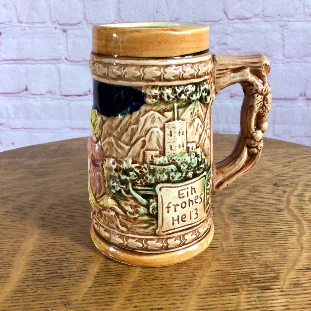 Vintage Hand Painted Ceramic Stein - Japan 52/920-A